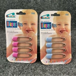 New In Package Vintage 2000 2 Packs Babies Best Cloth Diaper Pins Pink & Blue